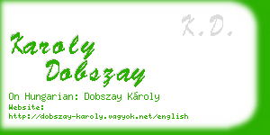 karoly dobszay business card